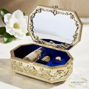 Bath & Body Works Disney Princess Jewelry Music Box Gold Trinket Case Limited Ed